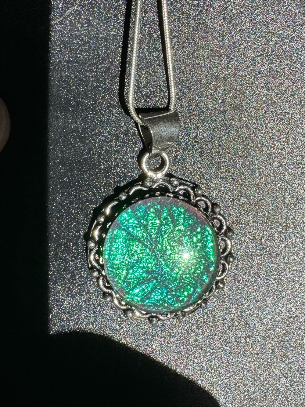 Triplet Opal .925 sterling silver necklace - Picture 5 of 8